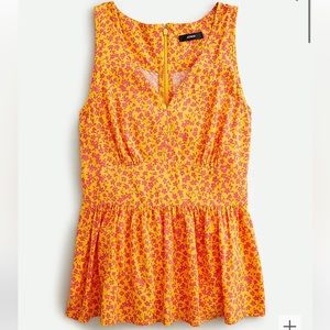 Jcrew V-neck peplum top in floral